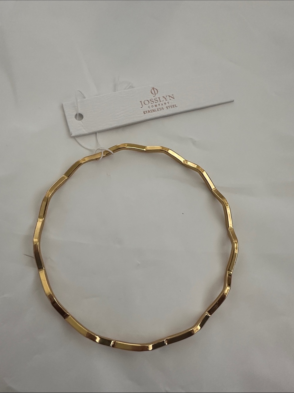 NWT Josslyn 18K Gold Dipped Stainless Steel Wavy Bangle Bracelet